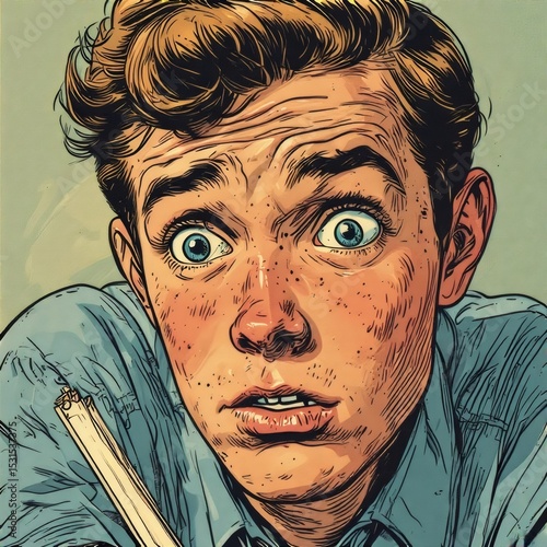 Retro Pop Art Comic Book Expressions
Vintage Comic Style Characters with Surprised Faces
Classic Pop Art: Shocked and Concerned Portraits
Mid-Century Comic Book Character Reactions
Dramatic Retro 