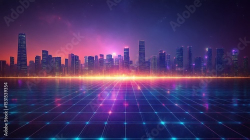 Futuristic city skyline at dawn (3)