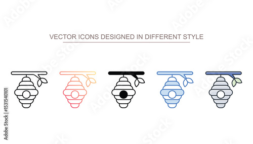 Beehive icon design with white background stock illustration