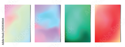 Set 4 pcs. abstract multicolor gradients, business background postcard for advertising, web background - Vector illustration