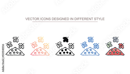 Pile of leaves icon design with white background stock illustration