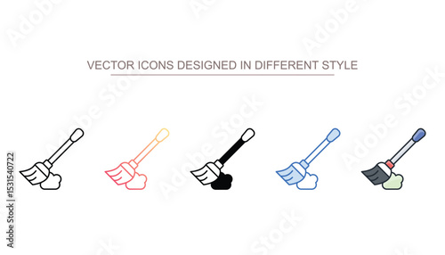 Broom icon design with white background stock illustration