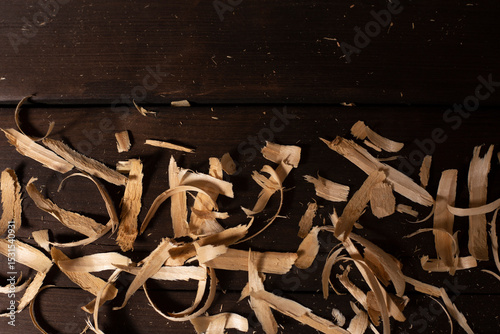 Photos Wood shavings on the carpenter's :