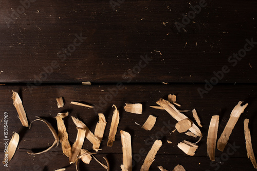 Schilderij op canvas Wood shavings on the carpenter's :