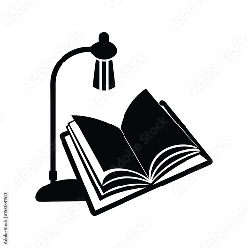 Book and Lamp Minimalist Silhouette Art