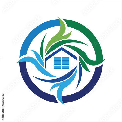 HVAC Air Conditioning Logo Vector Illustration