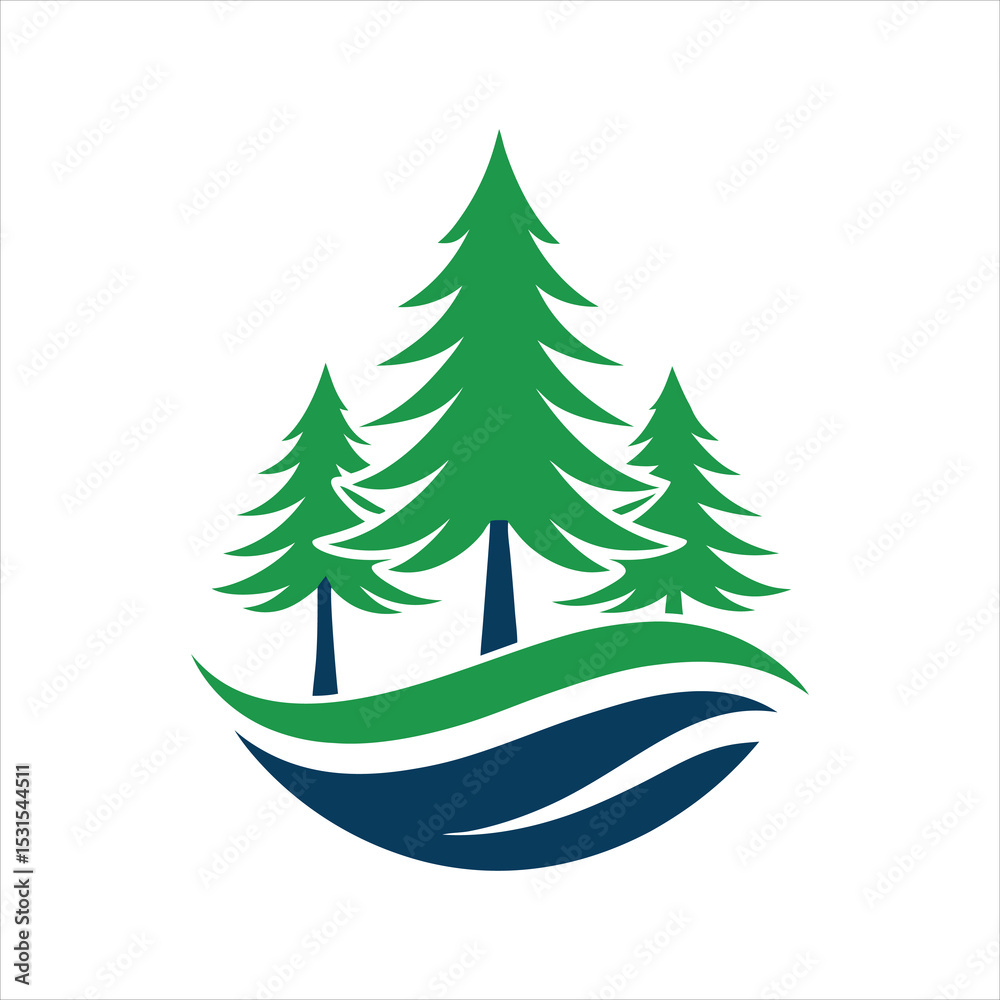 Obraz premium Pine Tree Logo Design for Corporate Identity