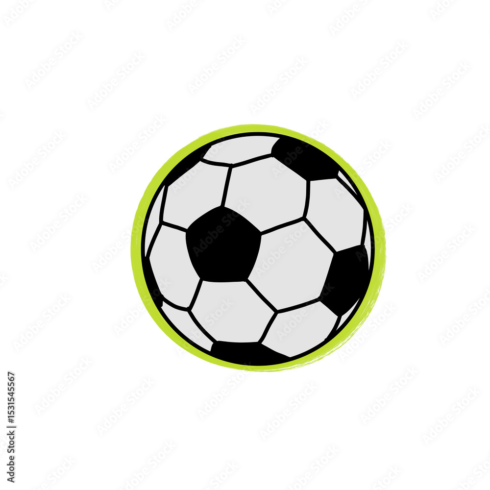 Fototapeta premium 2d line art soccer football on transparent background
