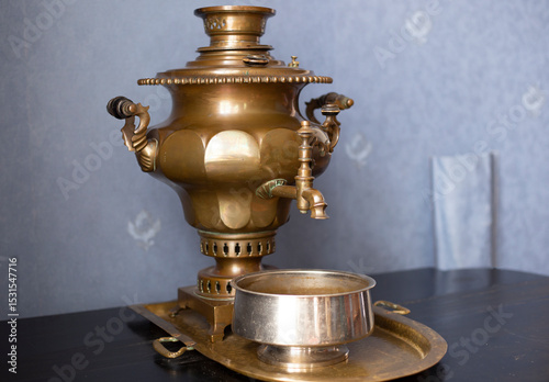 Old  vintage tea pot called samovar.
