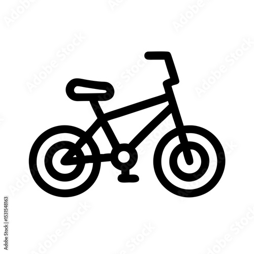BMX Bike Outline Icon: Minimal outline icon of a BMX bike, ideal for extreme sports, youth culture, and cycling illustrations.
