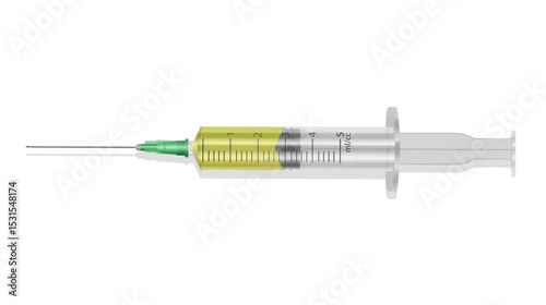 Medical Syringe with Needle Isolated on White