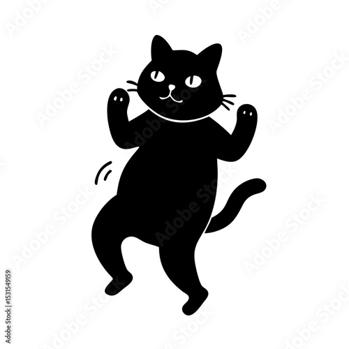 Dancing cat icon – for pet product stores, logo or symbol

