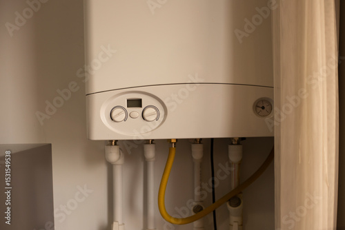 Gas flue that vents outside.