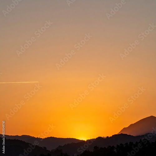 Sunset over mountain range. (1)