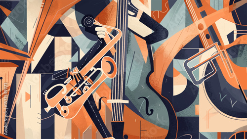 Jazz vector art deco