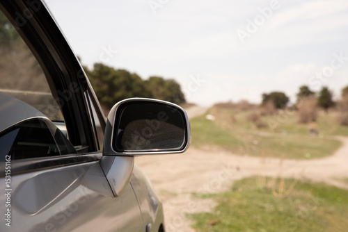 side rear-view mirror on a modern car