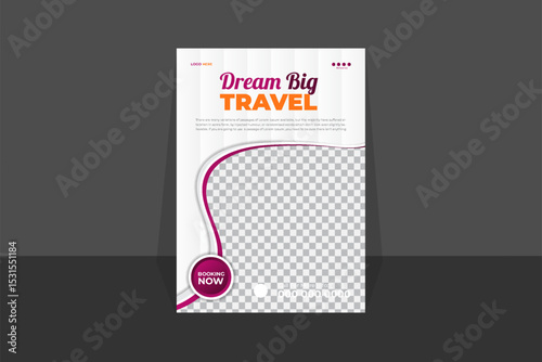 Tourist Business flyer design and brochure cover page template for travel agency