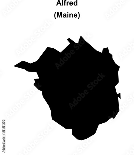 Alfred (Maine) blank outline map