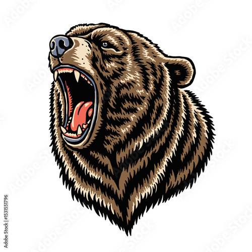 bear head mascot vintage illustration