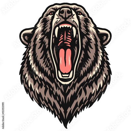 bear head mascot vintage illustration