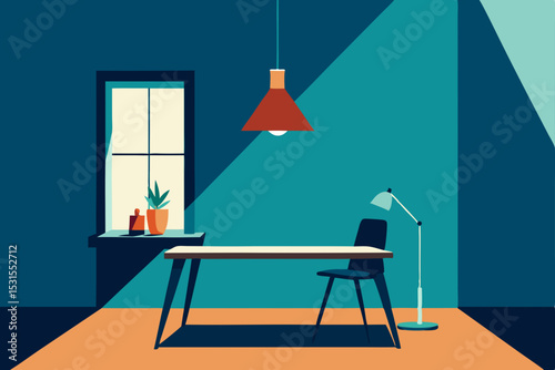 vector illustration of a modern interior