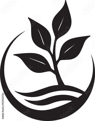Sprouting seed vectors silhouette