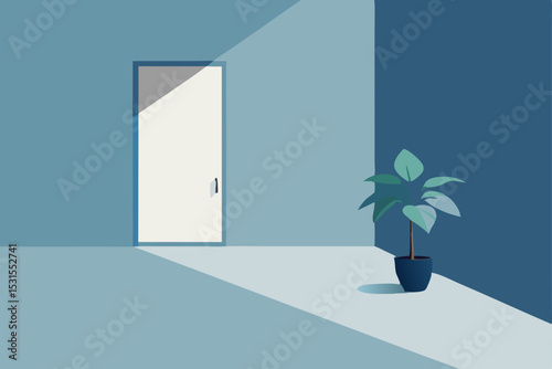 businessman standing in front of door