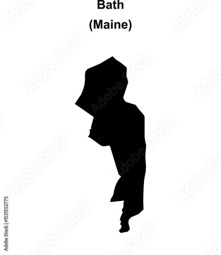 Bath (Maine) blank outline map