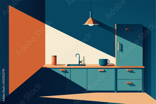 vector illustration of modern kitchen