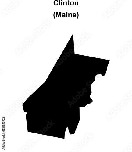 Clinton (Maine) blank outline map