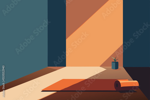 vector illustration of a hotel room