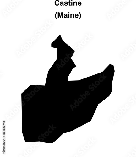 Castine (Maine) blank outline map