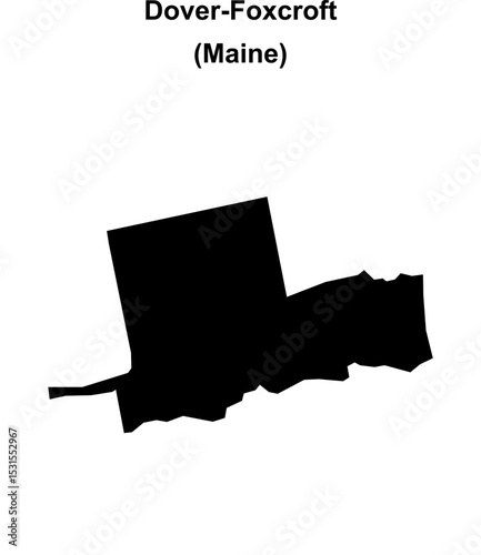 Dover-Foxcroft (Maine) blank outline map