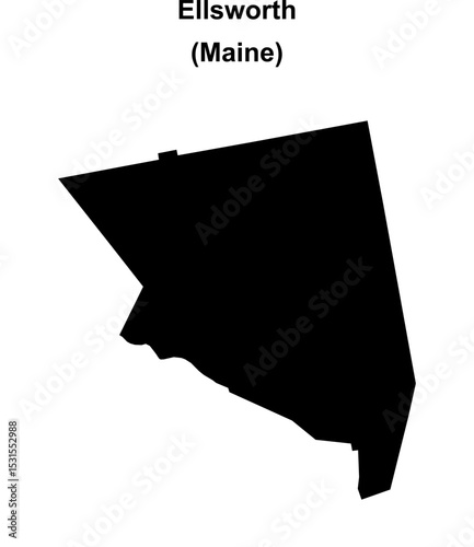 Ellsworth (Maine) blank outline map