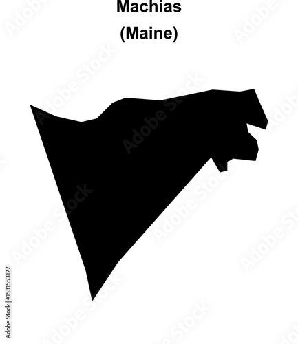 Machias (Maine) blank outline map