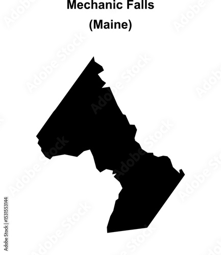 Mechanic Falls (Maine) blank outline map