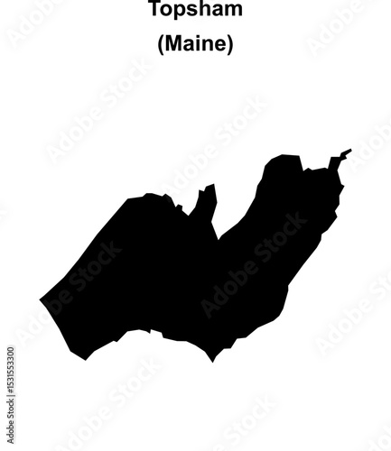 Topsham (Maine) blank outline map