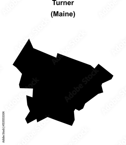 Turner (Maine) blank outline map