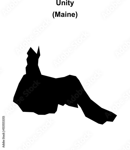 Unity (Maine) blank outline map