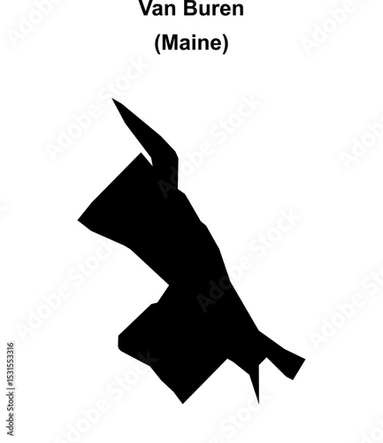 Van Buren (Maine) blank outline map