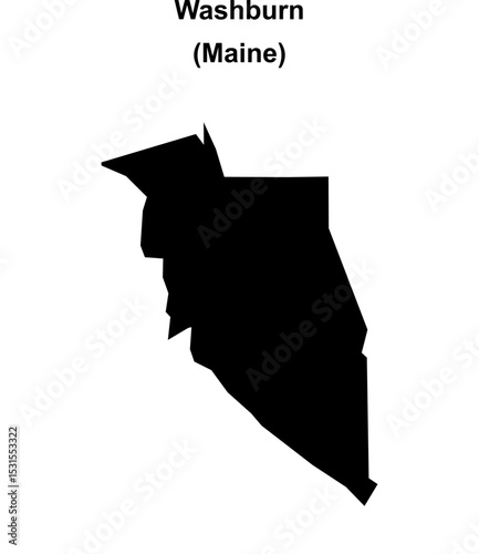 Washburn (Maine) blank outline map