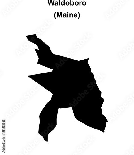 Waldoboro (Maine) blank outline map