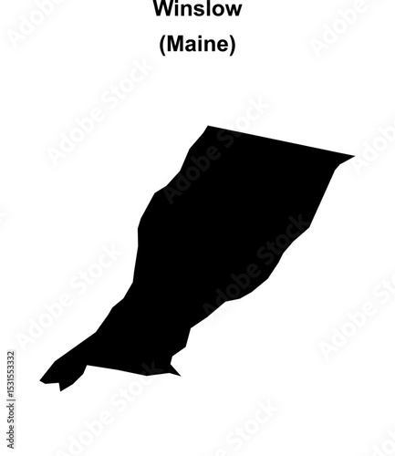 Winslow (Maine) blank outline map