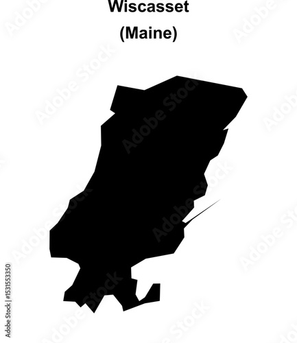 Wiscasset (Maine) blank outline map