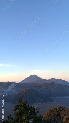 Volcanic landscape sunrise view.