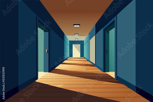 long corridor in a modern building