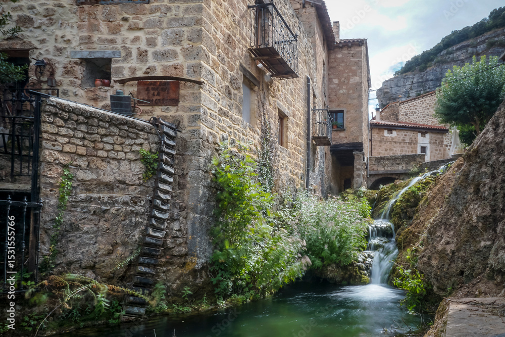 Obraz premium Orbaneja del Castillo is a town located in the province of Burgos, autonomous community of Castile and León, region of Páramos