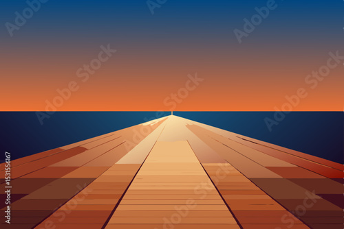 sunset over the pier