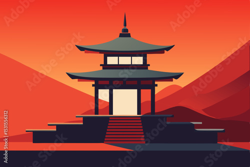 japanese pagoda in the sky