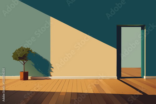 empty room with a window